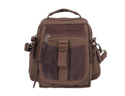 Rothco Vintage Canvas Leather Travel Shoulder Bag - Brown