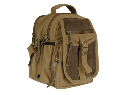 Rothco Vintage Canvas Leather Travel Shoulder Bag - Coyote Brown