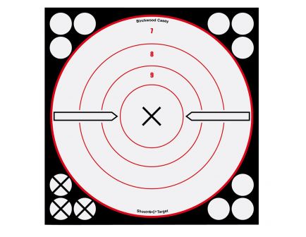 Birchwood Casey Shoot-N-C 8" Self-Adhesive Target, White/Black, 6/pack - 34802