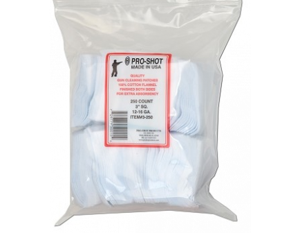 Pro-Shot 12-16 Gauge 3"SQ. Patches 250CT 3-250