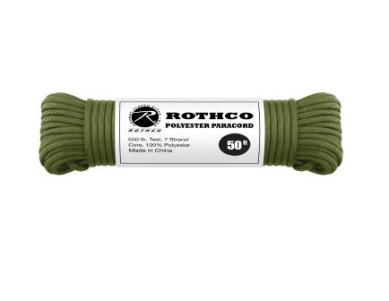 Rothco 550Lb Type III Polyester Paracord - Olive Drab, 50
