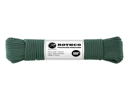 Rothco 550Lb Type III Polyester Paracord - Hunter Green, 100