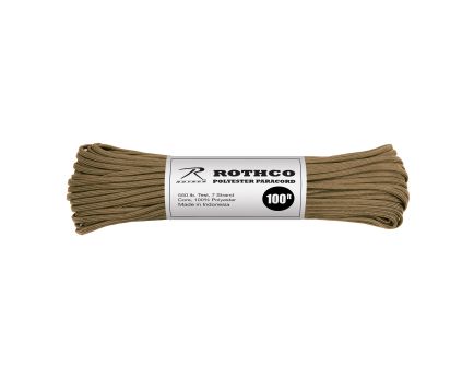 Rothco 550Lb Type III Polyester Paracord - Coyote Brown, 100
