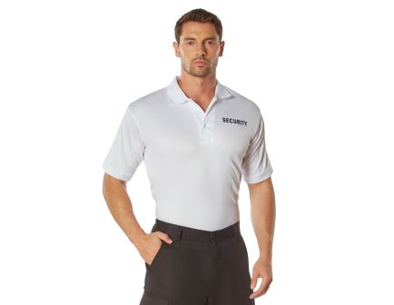 Rothco Moisture Wicking Security Polo Shirt - White W- Black Lettering, 3X-Large