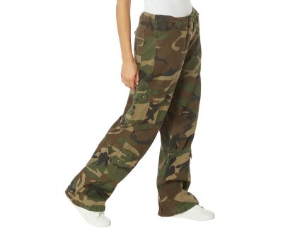 Rothco Womens Vintage Paratrooper Fatigue Pants - Woodland Camo, 2X-Large