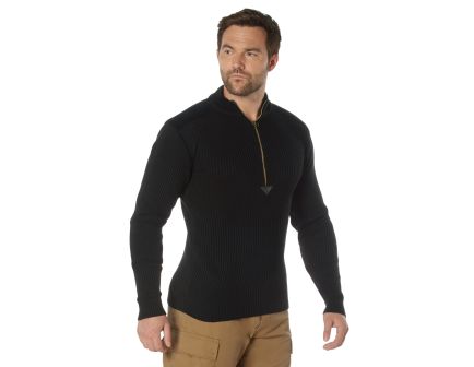 Rothco Quarter Zip Acrylic Commando Sweater - Black, 3X-Large