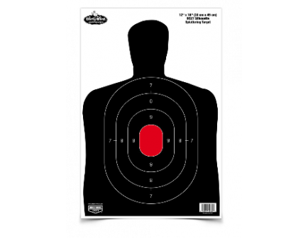 Birchwood Casey Dirty Bird BC-27 Silhouette Target 12" x 18", Black/Red Pack of 100