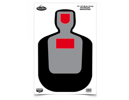 Birchwood Casey Dirty Bird BC-19 Silhouette Target 12" x 18", Black/Gray/Red Pack of 100