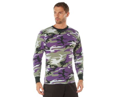 Rothco Long Sleeve Color Camo T-Shirt - Ultra Violet Camo, 3X-Large