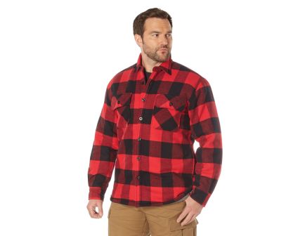 Rothco Extra Heavyweight Buffalo Plaid Sherpa Lined Flannel Shirts - Red Plaid, 3X-Large