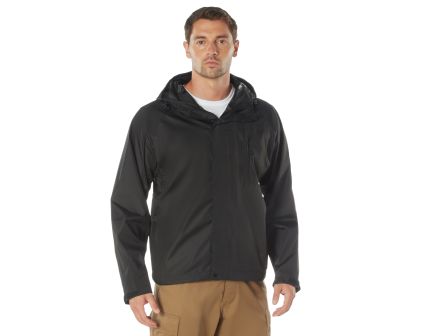 Rothco Packable Rain Jacket - Black, 3X-Large