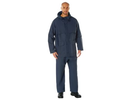 Rothco 2 Piece Microlite Pvc Rainsuit - Navy Blue, 2X-Large