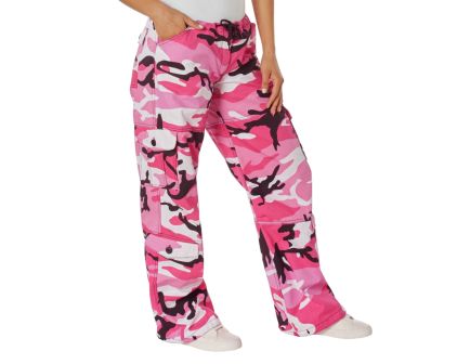 Rothco Womens Paratrooper Colored Camo Fatigues - Pink Camo, X-Large