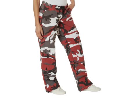 Rothco Womens Paratrooper Colored Camo Fatigues - Red Camo, Small