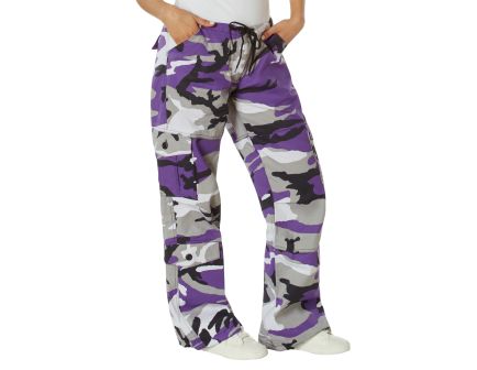 Rothco Womens Paratrooper Colored Camo Fatigues - Ultra Violet Camo, Small