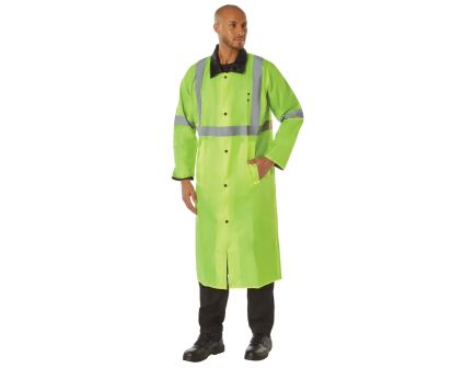 Rothco Reversible Reflective Rain Parka - Safety Green, X-Large