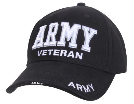 Rothco Deluxe Low Profile Army Veteran Cap - Black