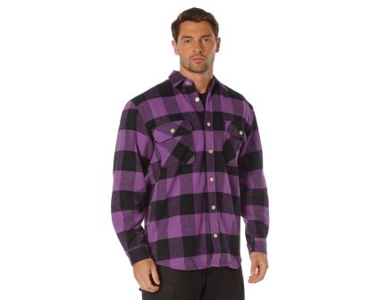 Rothco Extra Heavyweight Buffalo Plaid Flannel Shirt - Purple Plaid, 3X-Large