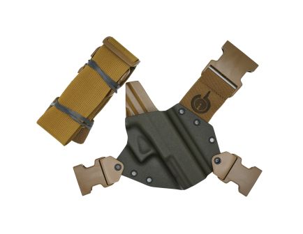 GunfightersINC Kenai Glock Gen 1-4 G17 Shoulder Holster RH - Gray/Coyote Brown Kydex/Nylon, High-Performance Design - KN-G17O-040221