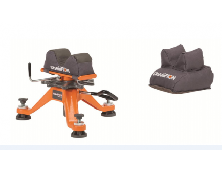 Champion 14" x 12" x 6" Tri-Stance Shooting Rest w/Rear Bag, Black/Orange