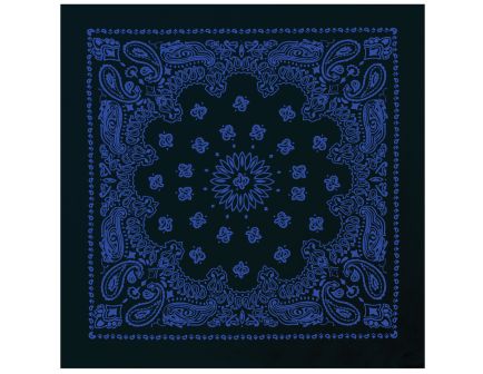 Rothco Trainmen Paisley Bandana - Extra-Large - 27 X 27, Black - Blue
