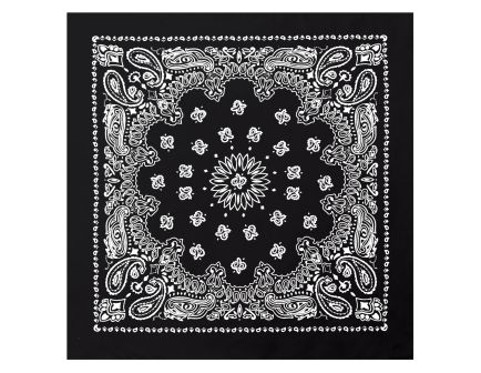 Rothco Trainmen Paisley Bandana - 22 X 22, Black