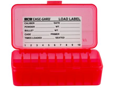 MTM Flip-Top Ammo Box 50rd, Clear Red - P50-44-29