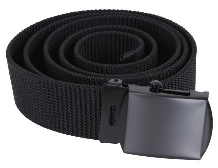 Rothco Nylon Web Belt - Black Webbing, Waist Size 44