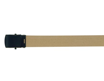 Rothco Web Belt With Buckle - Khaki, 44 In
