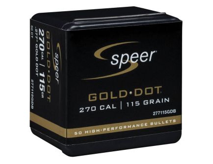 Speer Gold Dot .277 Cal SP Rifle Component Bullet, 115 gr 0.277" 50rds