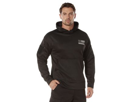 Rothco Honor And Respect Thin Blue Line Concealed Carry Hoodie - Black, 3X-Large