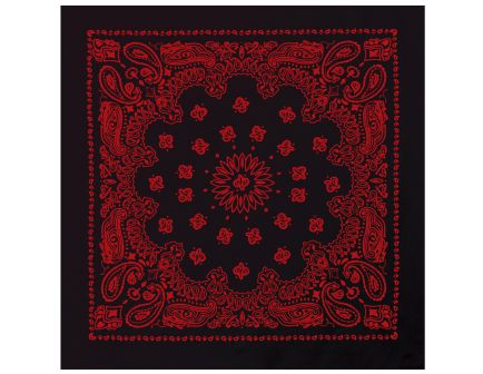 Rothco Trainmen Paisley Bandana Extra-Large - 27 X 27, Black - Red