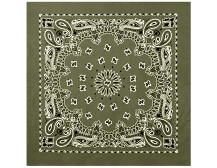 Rothco Trainmen Paisley Bandana Extra-Large - 27 X 27, Olive Drab