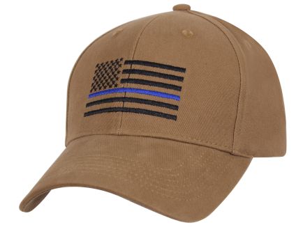 Rothco Thin Blue Line Flag Low Profile Cap - Coyote Brown