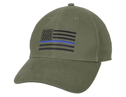 Rothco Thin Blue Line Flag Low Profile Cap - Olive Drab
