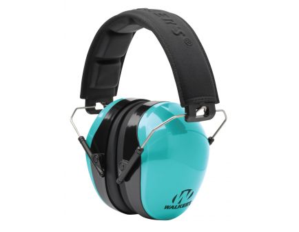Walkers Game Ear 26 dB Dual Colored Over the Head Passive Muff, Aqua Blue/Black - GWPDCPMLTL