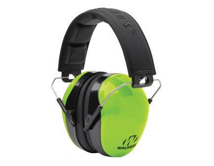 Walkers Game Ear 26 dB Dual Colored Over the Head Passive Muff, Hi-Vis Green/Black - GWPDCPMHVG