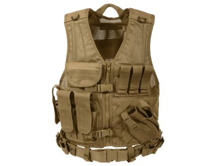 Rothco Cross Draw Molle Tactical Vest - Coyote Brown, Regular