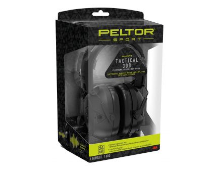 3M Peltor 24 dB Foldable and Adjustable Electronic Hearing Protector, Black - TAC300OTH