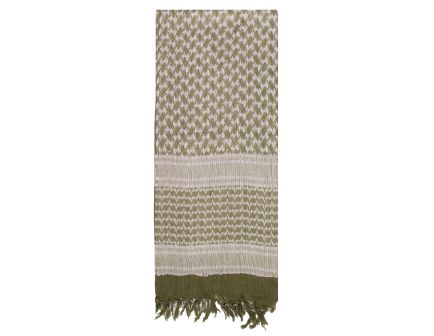 Rothco Lightweight Shemagh Tactical Desert Keffiyeh Scarf - Olive Drab - White