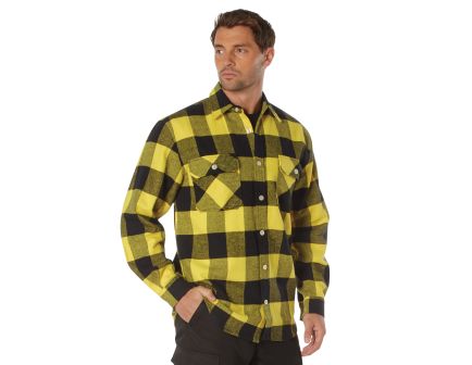 Rothco Extra Heavyweight Buffalo Plaid Flannel Shirt - Yellow Plaid, 4X-Large