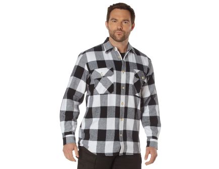 Rothco Extra Heavyweight Buffalo Plaid Flannel Shirt - White Plaid, 4X-Large