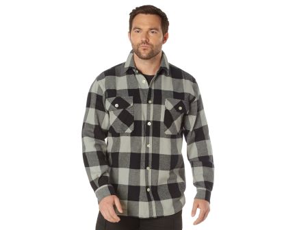 Rothco Extra Heavyweight Buffalo Plaid Flannel Shirt - Grey Plaid, 5X-Large