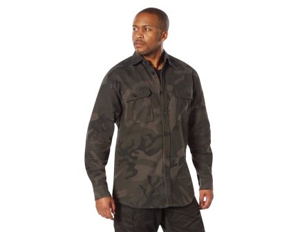 Rothco Midnight Camo Flannel Shirt - Midnight Black Camo, 3X-Large