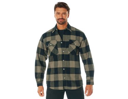 Rothco Extra Heavyweight Buffalo Plaid Flannel Shirt - Coyote Brown Plaid, 3X-Large