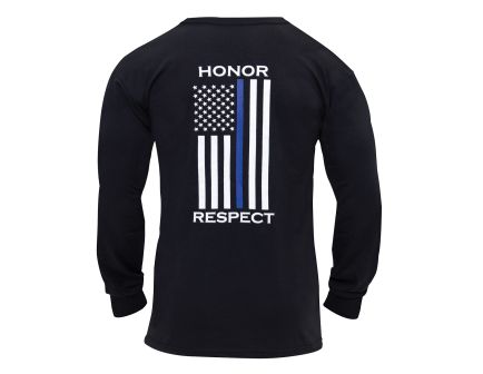 Rothco Thin Blue Line Honor And Respect Long Sleeve T-Shirt - 2X-Large