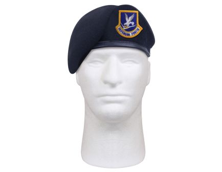 Rothco Inspection Ready Beret With Usaf Flash - Midnight Navy Blue, Head Size 7 1-8