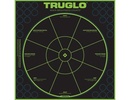 TruGlo Tru See 12" x 12" Splatter Diagnostic Self-Adhesive Target, Fluorescent Green/Black, 6/pack - TG15A6