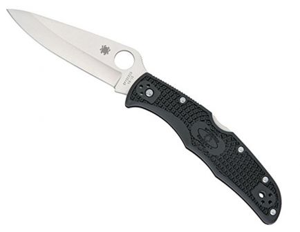 Spyderco Endura 4 Flat Ground Plain Edge Knife, Black - C10FPBK