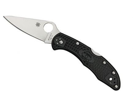 Spyderco Delica 4  Lightweight Flat Ground Plain Edge Knife, Black - C11FPBK